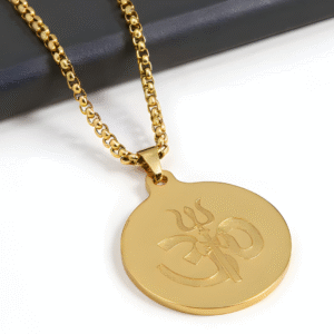 gold plated om Pendant chain