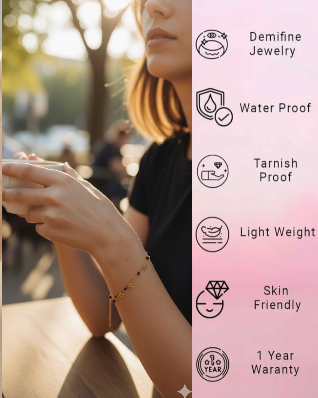 gold plated chain Bracelet - Image 2