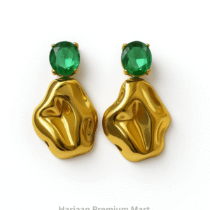 Gold Plated Green Stone EarRing