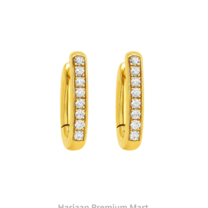 Gold Plated White Stone EarRing
