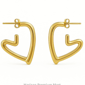 gold plated heart hoop earring