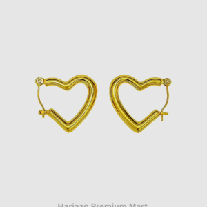 gold plated heart hoop earring