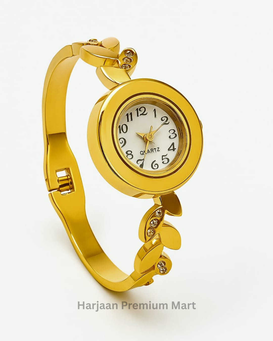 Gold Plated White Stone baby size Watch