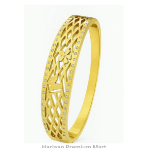 Gold Plated White Stone Bangle Bracelet