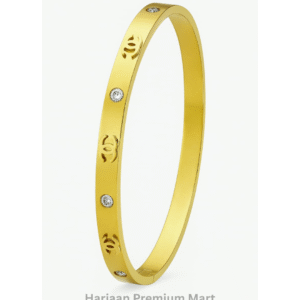 Gold Plated White Stone Bangle Bracelet