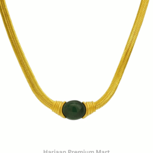 Gold Plated Green Stone Necklace