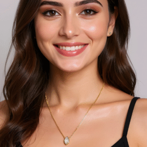 Gold Plated White Stone Necklace