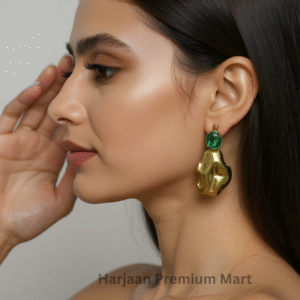 Gold Plated Green Stone EarRing