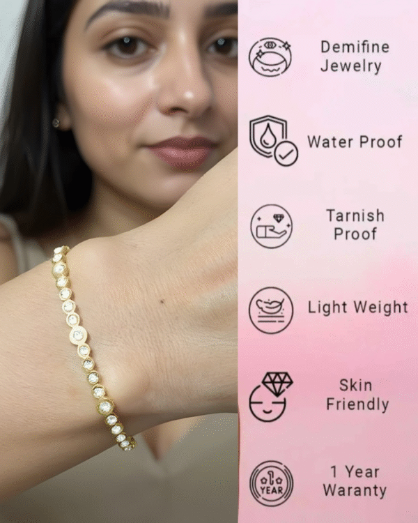 Gold Plated Baby Size Bangle Bracelet - Image 2