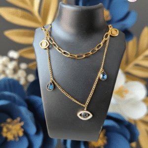 Layered Evil Eye Necklace -18kGoldplated
