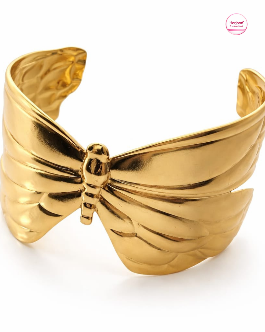 Gold Plated Butterfly Bangle Bracelet - Image 2
