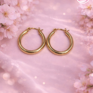 gold plated circle hoop earring