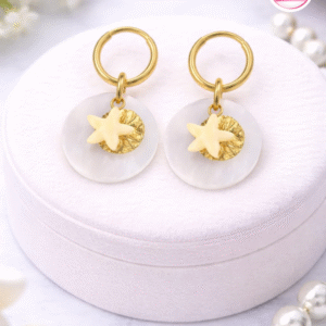 Gold Plated Circle Flower EarRing