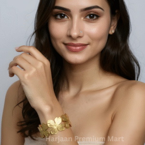 gold plated flower bangle bracelet