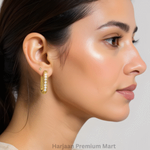 Gold Plated White Stone EarRing