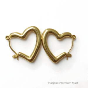 gold plated heart hoop earring