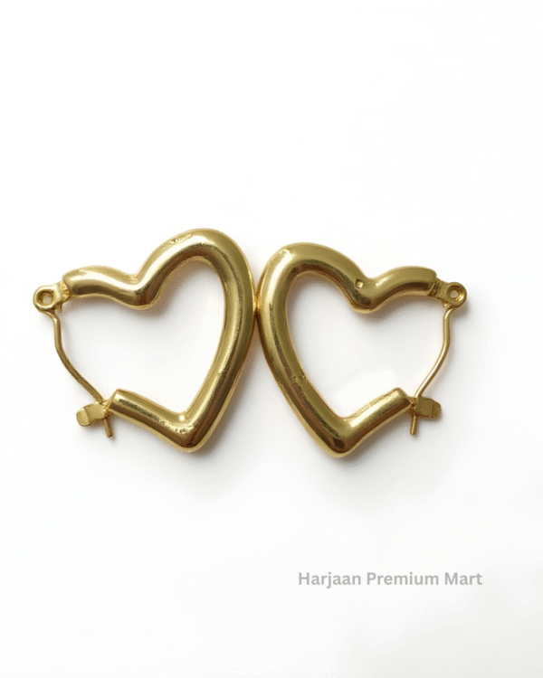 gold plated heart hoop earring