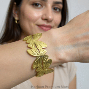 Gold Plated  Butterfly Bangle Bracelet