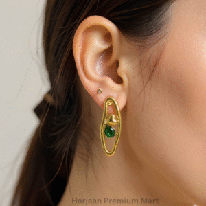 Gold Plated Green Stone EarRing