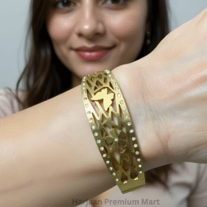 Gold Plated White Stone Bangle Bracelet