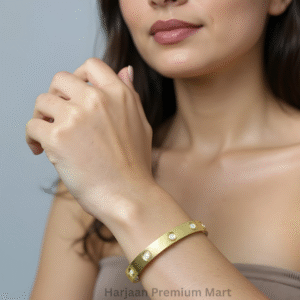 Gold Plated White Stone Bangle Bracelet