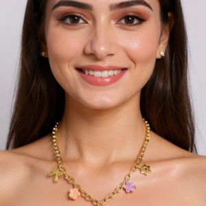 Gold Plated Flower Pendant Necklace