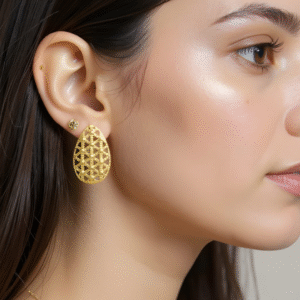Gold Plated Oval Stud Earring