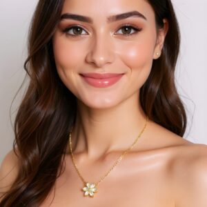Gold Plated  Flower Necklace