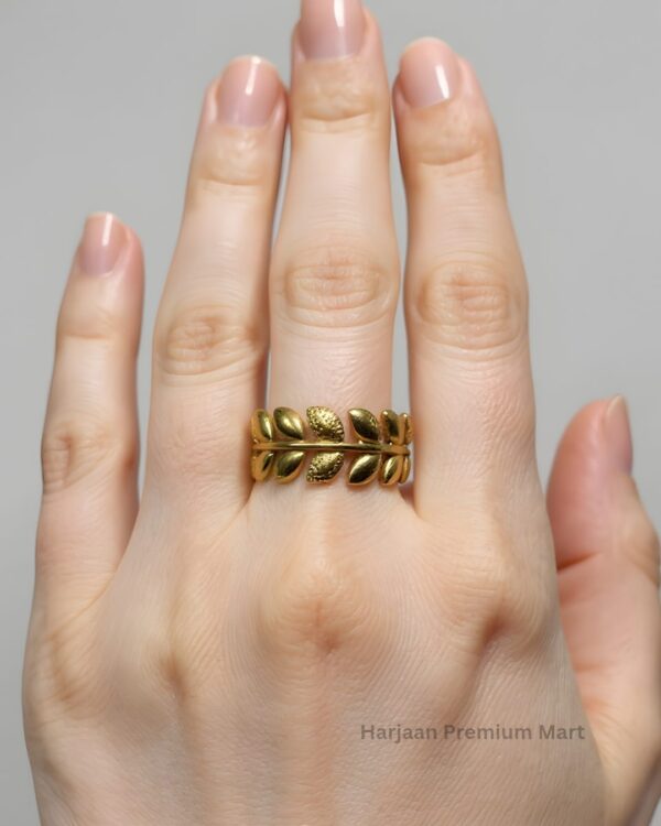 Gold Plated Leaf Ring
