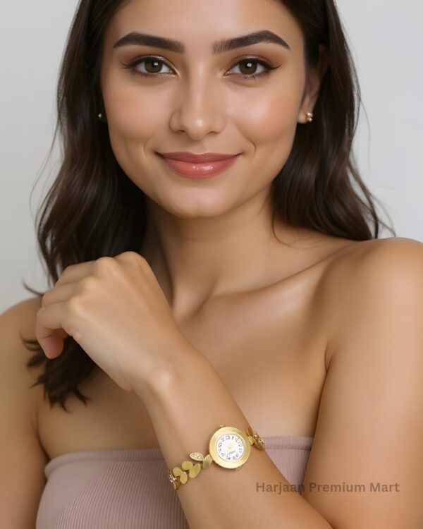 Gold Plated  White Stone baby size Watch