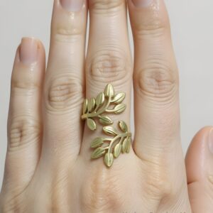 Gold Plated Leaf Ring