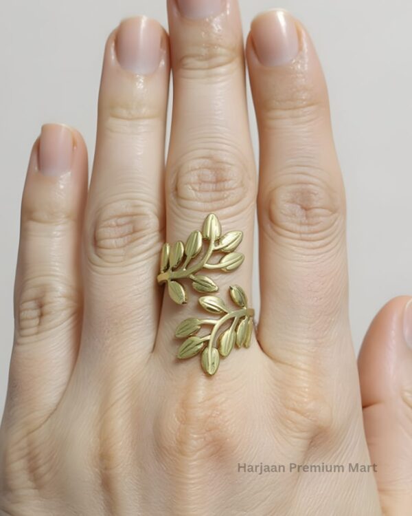 Gold Plated Leaf Ring