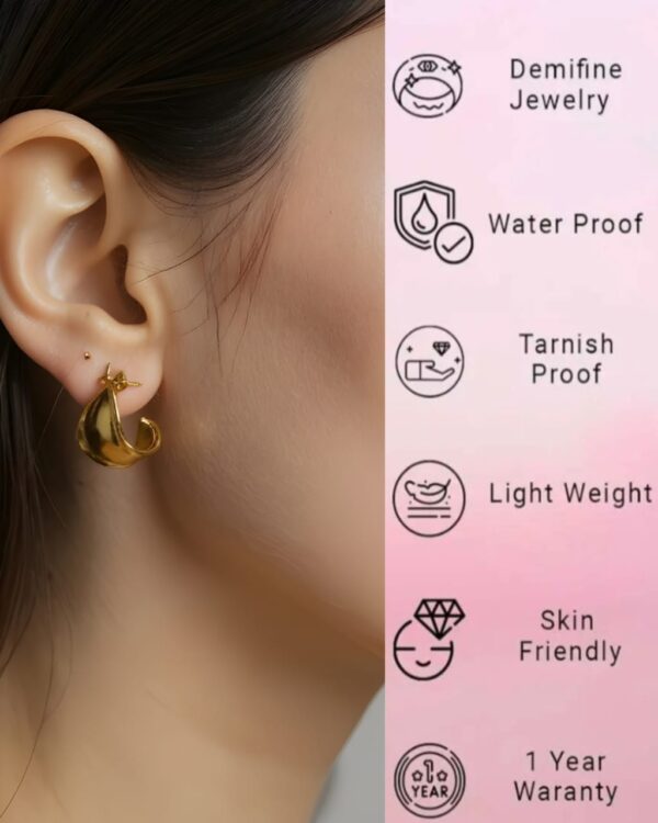 gold plated stud earring - Image 2