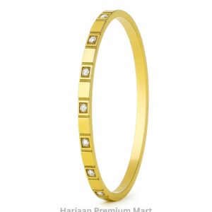 Gold plated white stone  baby size bangle bracelet