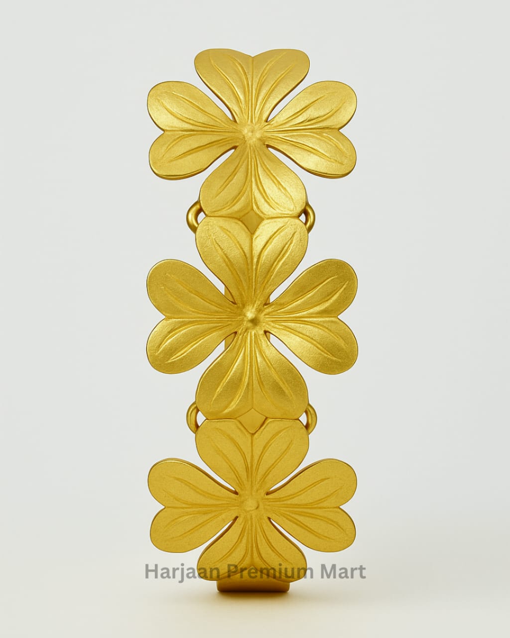 gold plated flower bangle bracelet