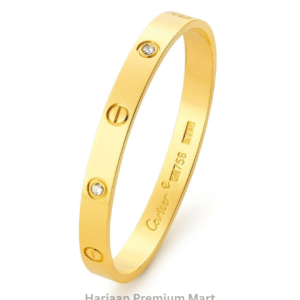 Gold Plated White Stone Bangle Bracelet