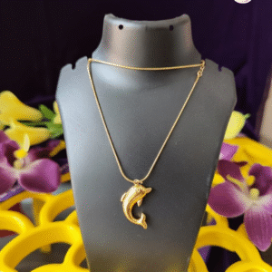 gold plated fish pendant necklace