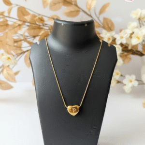 Gold Plated Heart 'P' Letter  Necklace