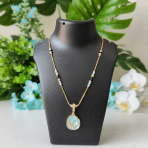 18kGoldPlated BlackBeeds  Necklace