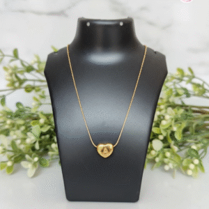 Gold Plated Heart ‘A' Letter Necklace