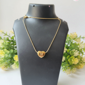 Gold Plated Heart 'M' Letter  Necklace