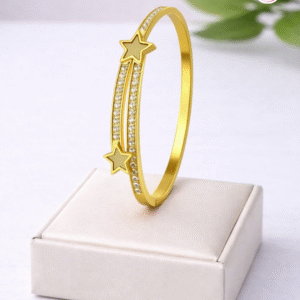 Gold Plated  baby size white stone Bangles Bracelet