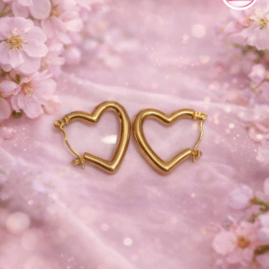 gold plated heart hoop earring