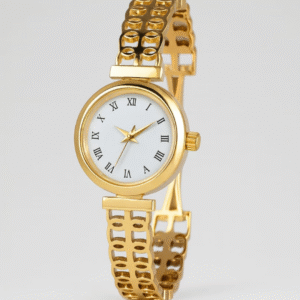 Gold Plated White Stone Watch