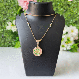 18kGoldPlated BlackBeads Necklace 