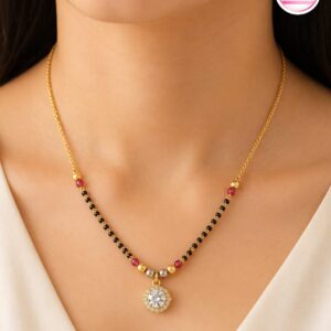 White Diamond Stone Mangalsutra For Women