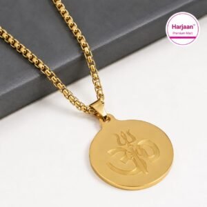 gold plated om pendant chain
