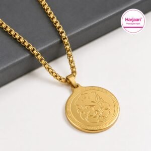 gold plated lord ganesh pendant chain