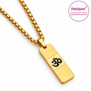 gold plated om pendant chain