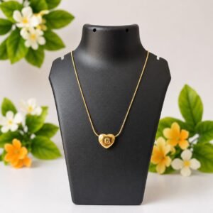 gold plated heart ‘j’ letter necklace
